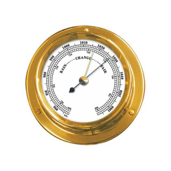 Barometer met gepolijste messing kast