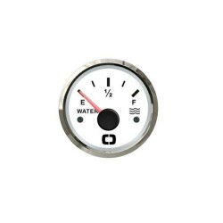 Watermeter 12 - 24 Volt wit-Chroom Watermeter 12 - 24 Volt wit-Chroom