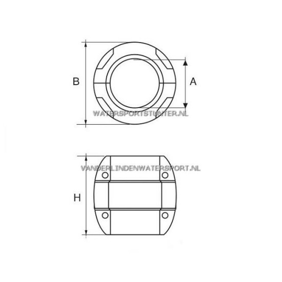 Asanode Zink Bolvorm 35 mm