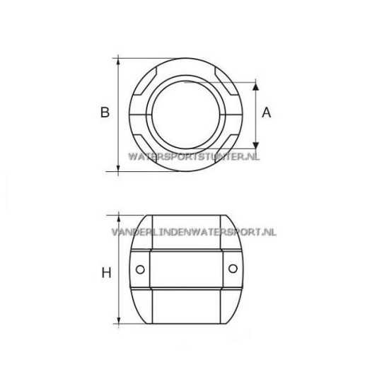 Asanode Zink Bolvorm 19 mm