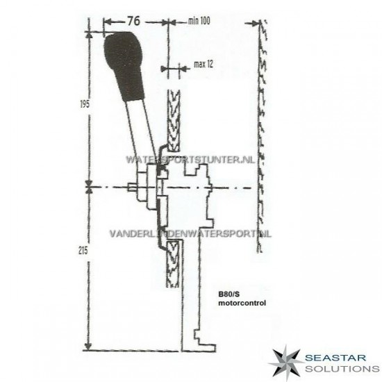 Seastar Motorbediening B80-S Zijmontage