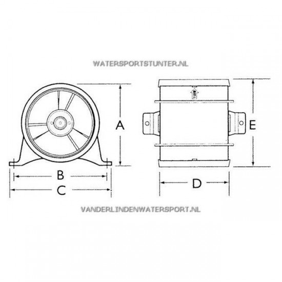 Rule Ventilator Inline 24 Volt - 3,8 m3