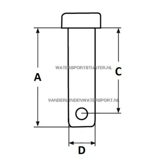 Borstbout 4,7 x 38 mm RVS