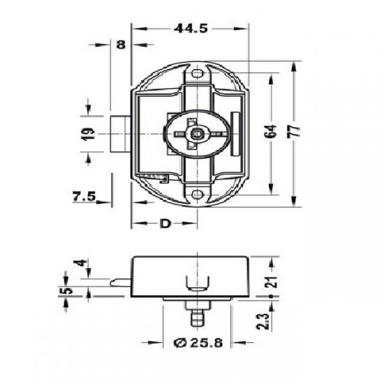 Drukknop slot matzilver