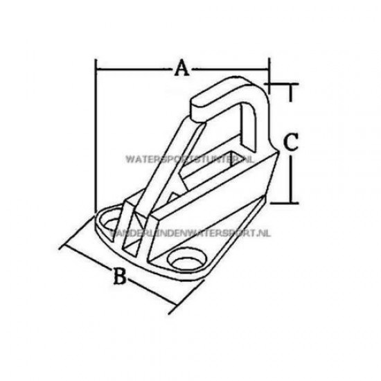 Fenderhaak RVS 41 mm