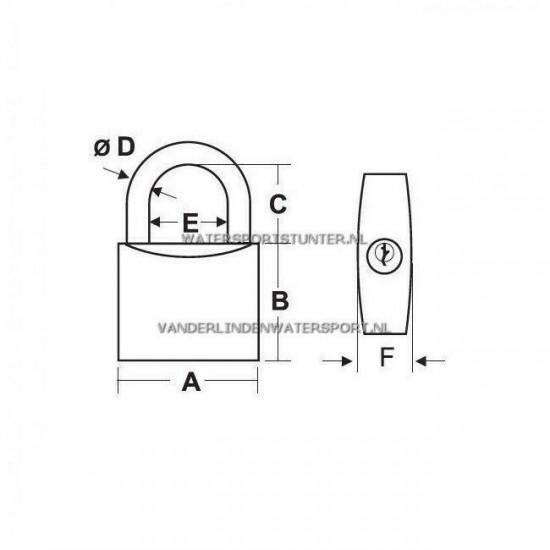 Hangslot Messing 50 mm