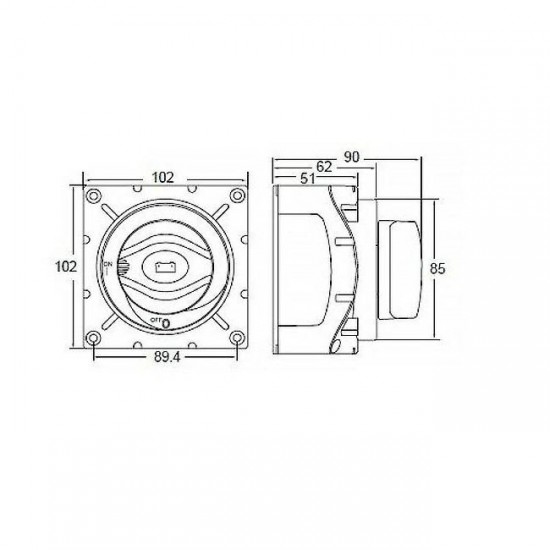 Hella Accuschakelaar ON-OFF, 600A continu