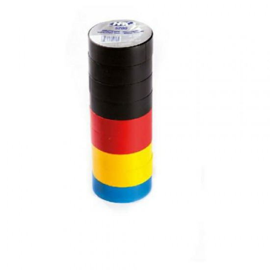 10X10M ISOLATIETAPE 19MM-5 KLEUREN 10X10M ISOLATIETAPE 19MM-5 KLEUREN