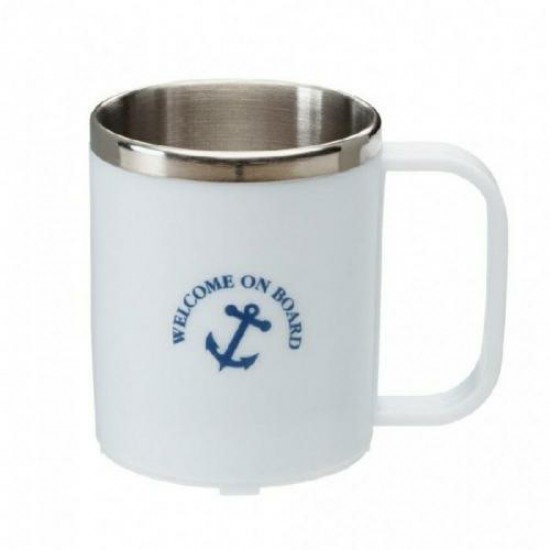 Koffiebeker met RVS binnenkant - wit
