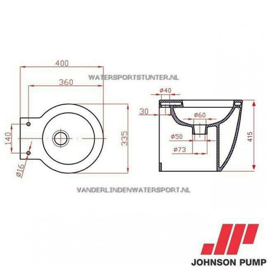 Johnson Laguna Elektrisch Toilet 24 Volt