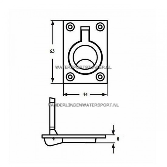 Luikring RVS Bonaire 63 x 44 mm