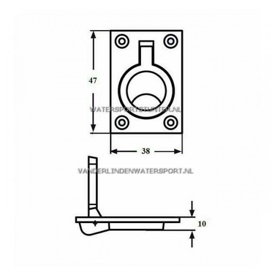 Luikring RVS Bonaire 47 x 38 mm