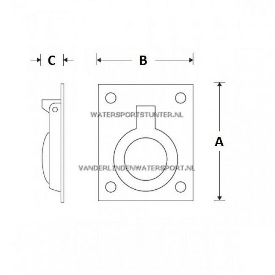 Luikring RVS 65 x 55 mm