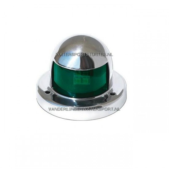 Marine LED Navigatielantaarn Stuurboord 12 Volt RVS Rond