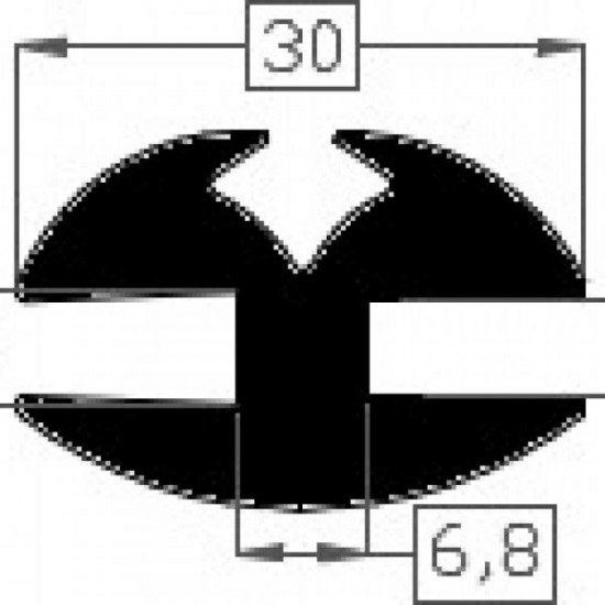 Raamrubber EPDM zwart 30 mm