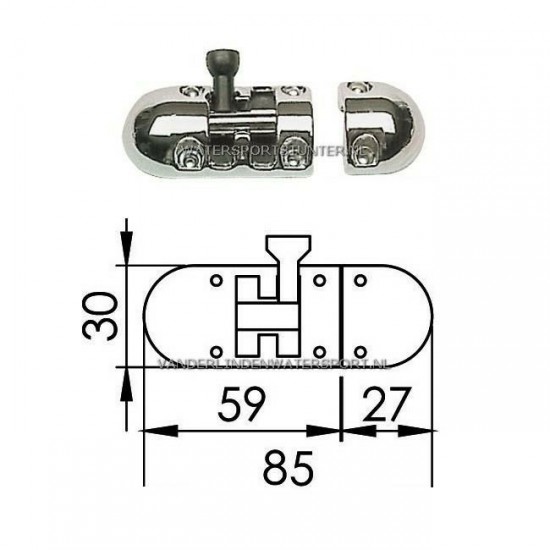 Schuifgrendel Verchroomd 85 mm