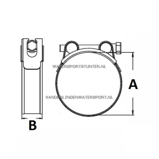 Slangklem RVS Heavy Duty 64-67 mm