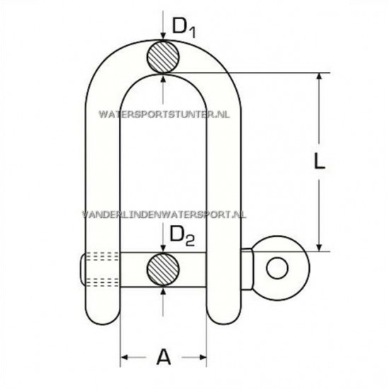 D-Sluiting RVS 12 mm