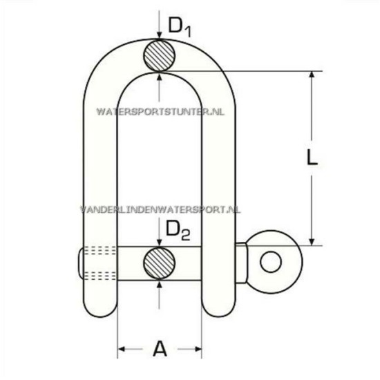 D-Sluiting RVS 10 mm