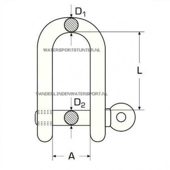 D-Sluiting RVS 6 mm