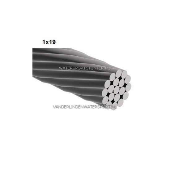 Staaldraad RVS 1x19 - 4 mm