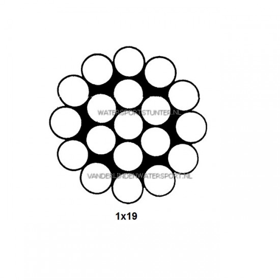 Staaldraad RVS 1x19 - 3 mm