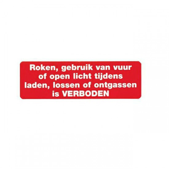 Sticker Roken - Vuur Verboden 16 x 5 cm