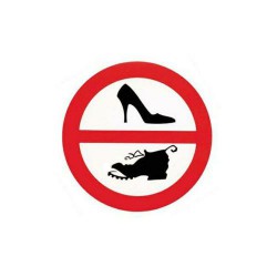 Sticker Verboden Schoenen 20 cm