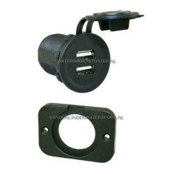 USB 1xA + 1xC Lader Inbouw + Frame 12 - 24 Volt USB 1xA + 1xC Lader Inbouw + Frame 12 - 24 Volt