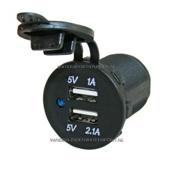 PL USB Lader Inbouw 12 - 24 Volt 2-Voudig 3,1 Ah PL USB Lader Inbouw 12 - 24 Volt 2-Voudig 3,1 Ah