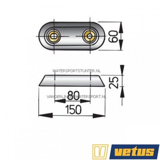 Vetus Huidanode Aluminium Type 15