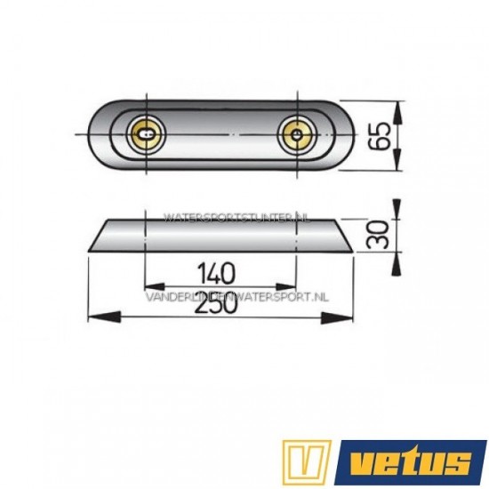 Vetus Huidanode Aluminium Type 25