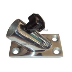Vlaggenstokhouder RVS 25 mm Rechte Voetplaat Schuin Model Vlaggenstokhouder RVS 25 mm Rechte Voetplaat Schuin Model