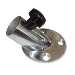Vlaggenstokhouder RVS 25 mm Ronde Voetplaat Schuin Model Vlaggenstokhouder RVS 25 mm Ronde Voetplaat Schuin Model