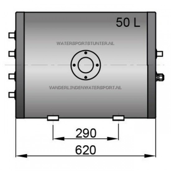 Vetus Boiler Dubbele Spiraal 50 Liter - WHT050