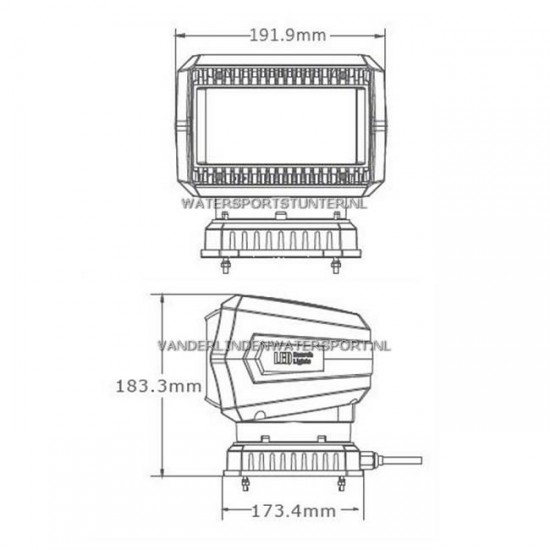 Hollex Zoeklicht LED 10-30 Volt 60 Watt + Afstandbediening Draadloos